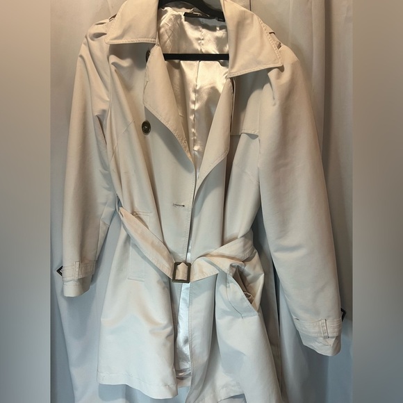 Rachel Zoe Cream Trench Coat with Belt and Wide Collar XL - Picture 3 of 9